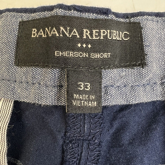 Banana Republic Emerson Short Men's 33 Black Stripe Preppy Bermuda Travel - Picture 3 of 7